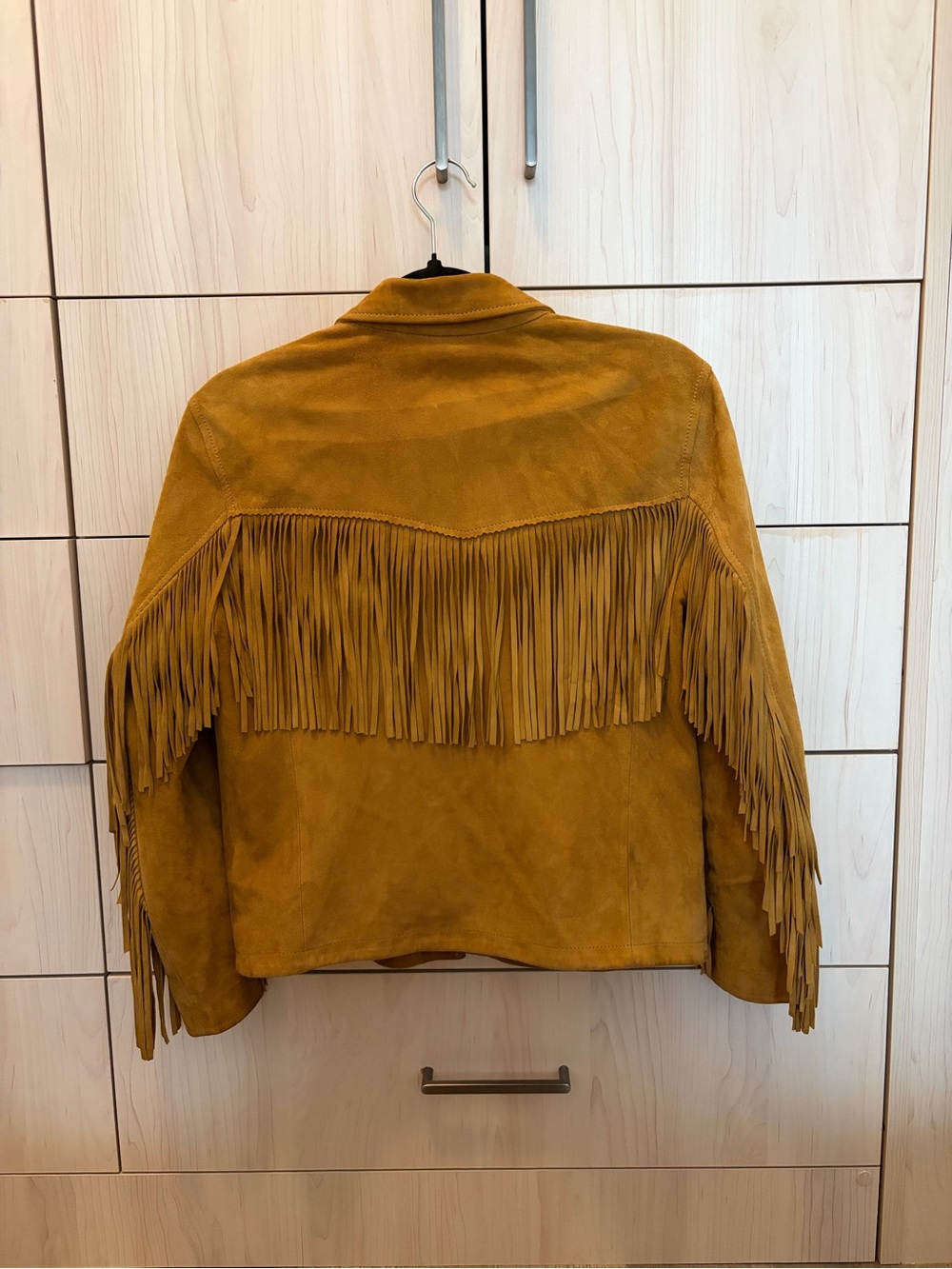 All Saints Mustard Fringe Suede Jacket - Picture 3 of 4